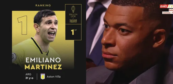 Kylian Mbappé was not particularly happy when Dibu won it.