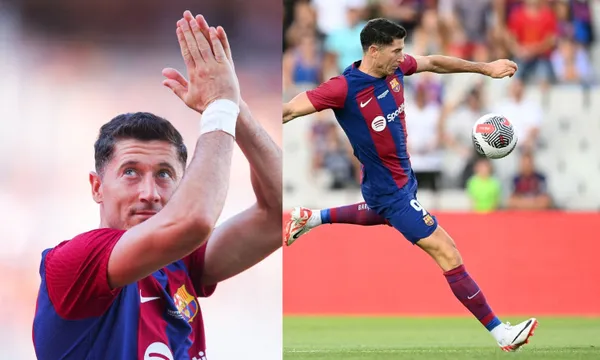 Lewandowski scored the first goal in the match against Tottenham for Joan Gamper Trophy