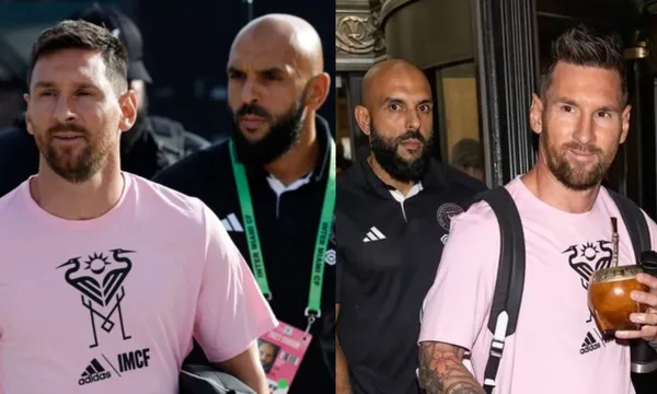 Lionel Messi and the guard hired to protect him in the United States