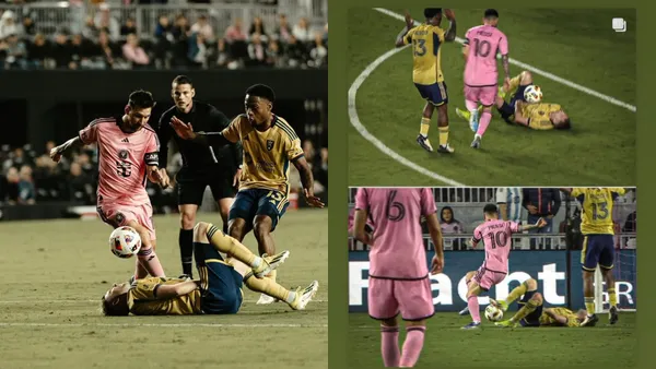 Lionel Messi created an incredible moment in the MLS opener when dribbled over a player on the ground.