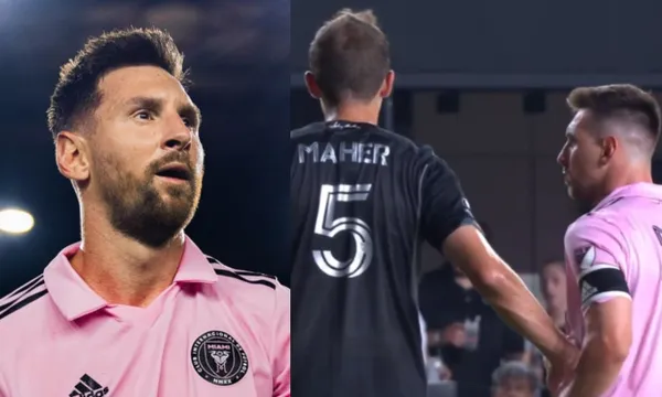 Lionel Messi is already on the pitch vs Nashville