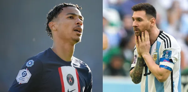 Lionel Messi is not playing, however, he's enjoying the match.