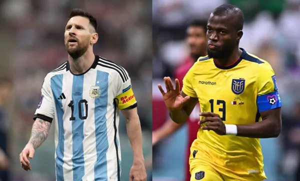 Lionel Messi looks tired while Enner Valencia tells his teammates to calm down.