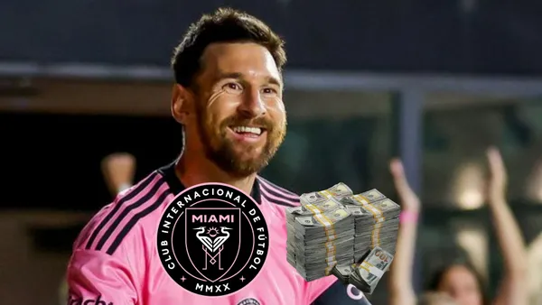 Lionel Messi smiles while playing for Inter Miami in the MLS.