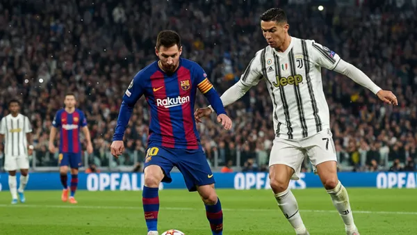 Lionel Messi vs Cristiano Ronaldo - Picture created by AI
