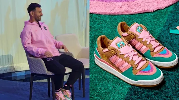 Lionel Messi wore curious commemorative sneakers during a press conference.