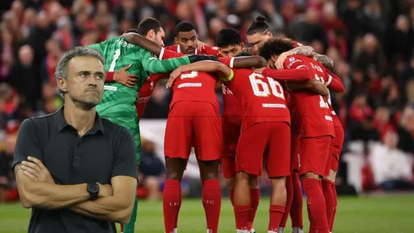 Liverpool and Luis Enrrique .Photo. The Empire of the Kop