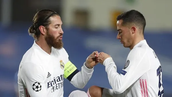 Lucas Vázquez and Sergio Ramos. Photo. Marca