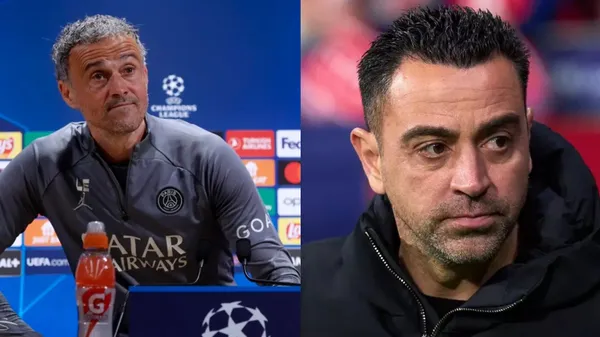 Luis Enrique answers a question in regards to him and Xavi.