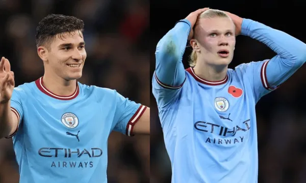 Manchester City prepare for their Champions League clash with Inter and an image of Julian Alvarez worries Erling Haaland