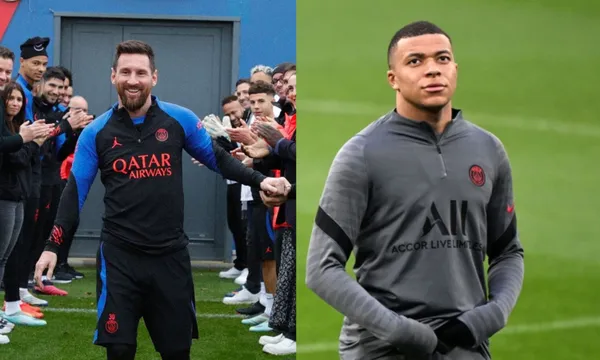 Mbappe is back in training and this is how he reacted to seeing Lionel Messi