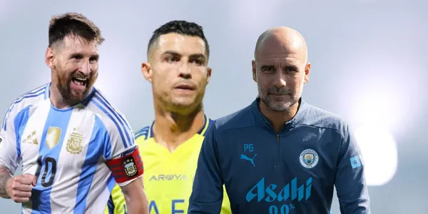 Messi y CR7 con Guardiola/FOTO: Manchester City
