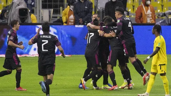 Mexico's national team defeated Jamaica as visitors