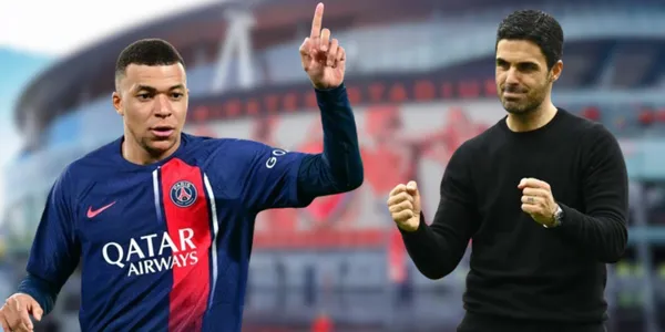 Mikel Arteta and Kylian Mbappé