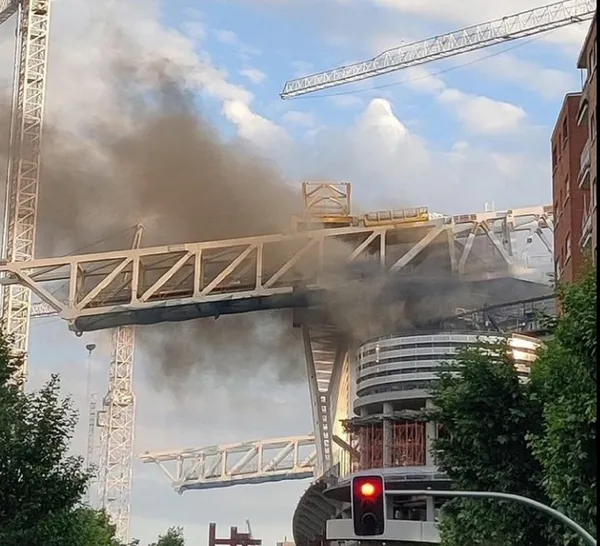 Moments of extreme tension were experienced when the fire started at the Real Madrid stadium