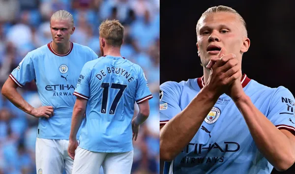 Norwegian striker's reaction to Kevin De Bruyne's failure to finish UEFA Champions League match