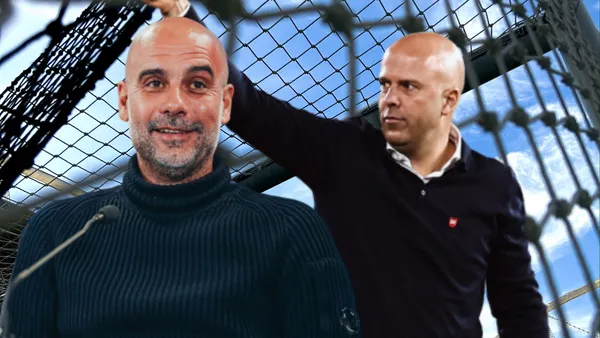 Pep and Slot. Photo: Manchester City and Liverpool networks.