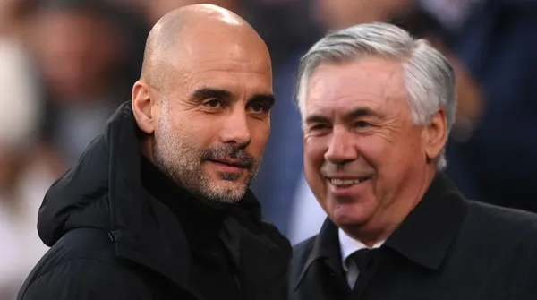 Pep Gaurdiola y Ancelotti: PHOTO: Telecom Asia