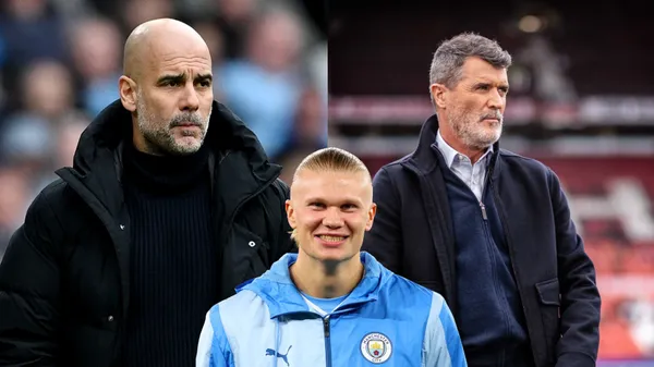 Pep Guardiola responds to Roy Keane's controversial comments about Erling Haaland.