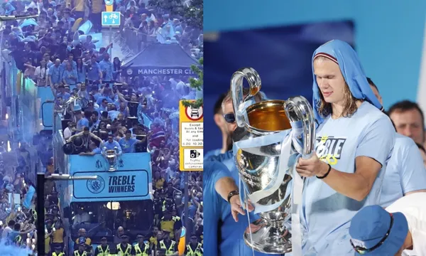 Player's accidental blooper that almost ended in tragedy in the middle of Manchester City's parade