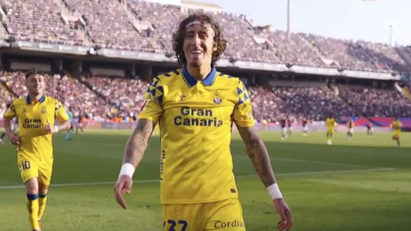 Portuguese striker scored a surprise goal to give Las Palmas the lead in the away game