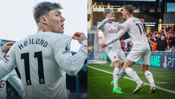 Rasmus Hojlund scored a brace in the first six minutes against Luton Town!