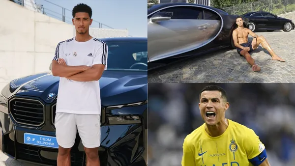 Real Madrid and BMW are partners since 2022 and the players receive their own cars; Ronaldo owns many luxury cars.