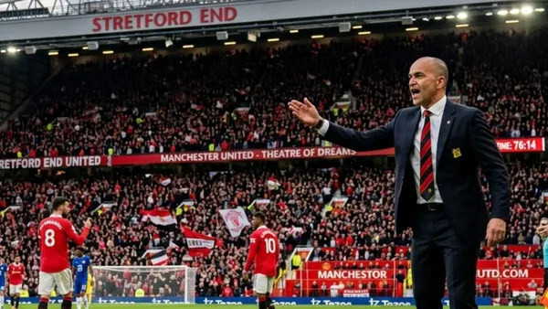 Roberto Martínez could be an option by Manchester United if Michael Carrick doesn't continue - Picture created by AI