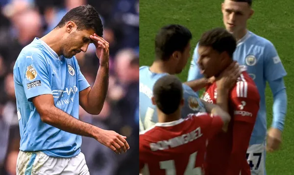 Rodri lost his temper in the match and was sent off.