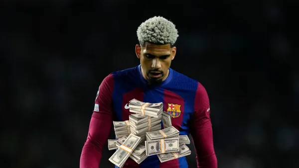 Ronald Araujo upset as FC Barcelona is eliminated from the Champions League.