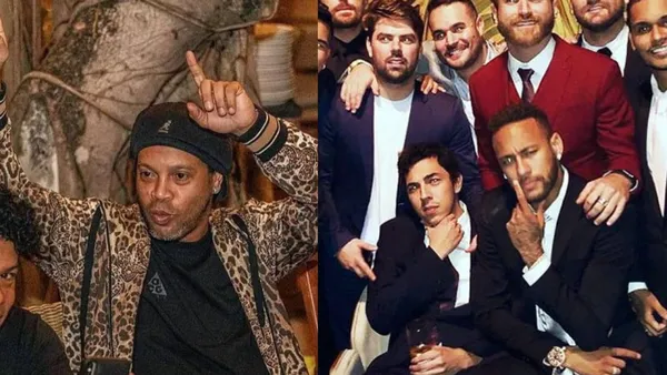 Ronaldinho, in true Ronaldinho style, introduced his new group of friends with whom he was partying and started a dispute with Neymar to see who has the best group of friends for the night.
