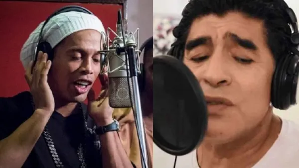 Ronaldinho or Maradona were some of the players who once recorded a song and forgot about the soccer ball.