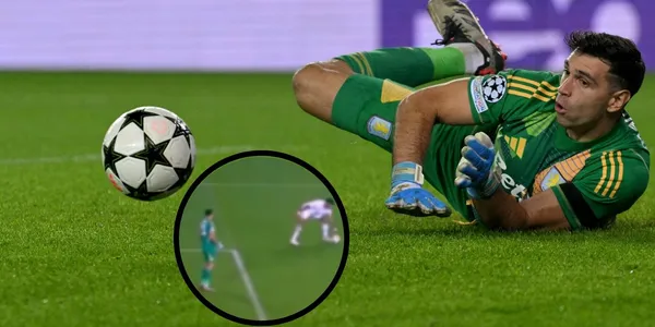 The Argentine goalkeeper made an incredible mistake that cost Aston Villa a goal against Club Brugge of Belgium.