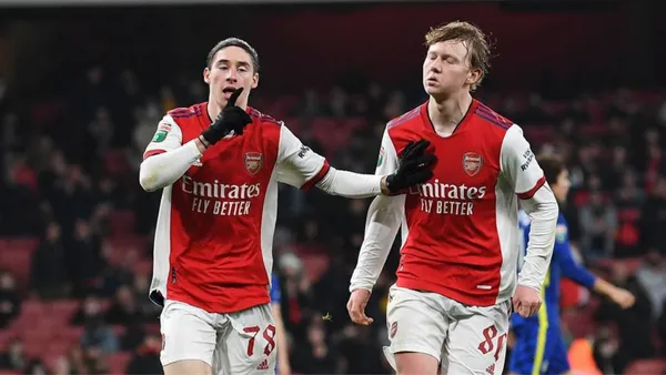 The attacking midfielder came on as a substitute and scored an impressive goal for Arsenal U21.