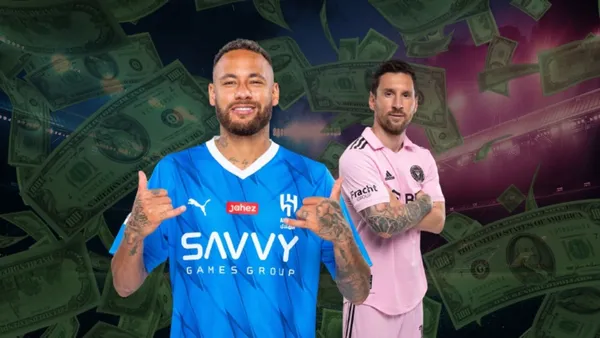 The Brazilian star earns a real fortune in his Arab soccer team, unlike his former teammate