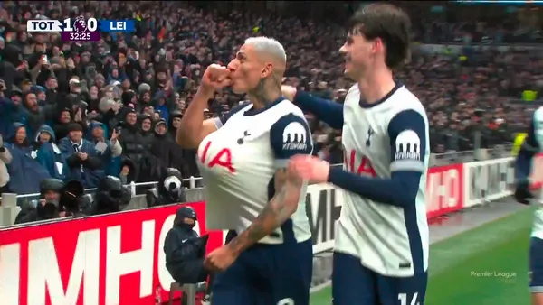 The Brazilian striker popped up to score Spurs' first goal in the 33rd minute