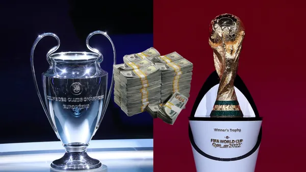 The Champions League trophy is worth less than other football trophies including the World Cup.