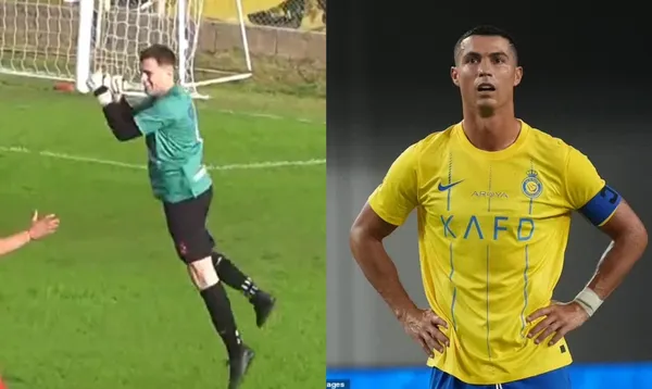 The curious celebration of an Argentine goalkeeper