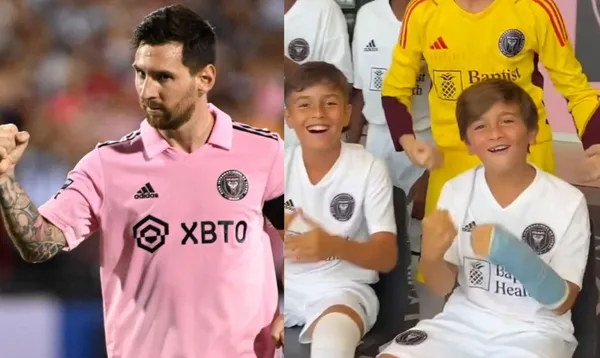 The curious gesture of Messi's son in the Inter Miami U12 photo session