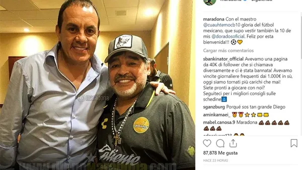 The former Club America player joined the hundreds of players and former players who greeted Diego Maradona on his death