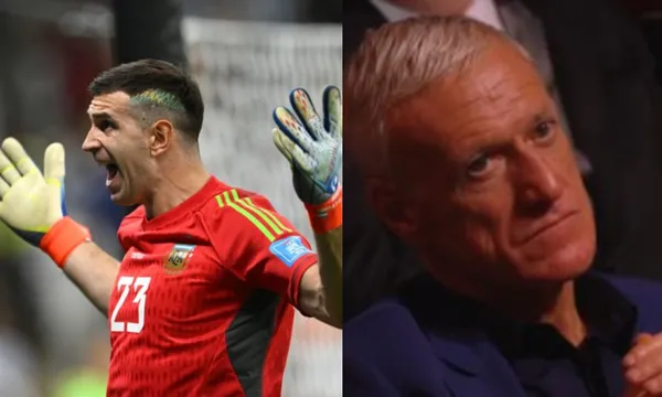 The French coach and his reaction to seeing Dibu Martinez in the 2023 Ballon d'Or