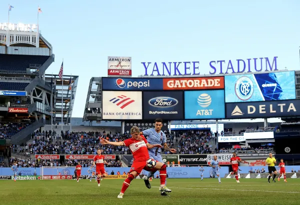 The MLB Yankees have priority to use the stadium so it is a problem for NYCFC.