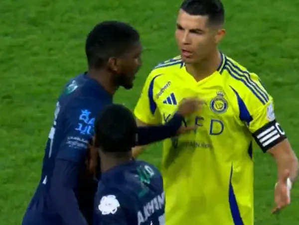 The Portuguese striker had a heated exchange with a player in the Al Nassr match