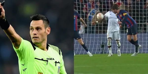 The referee had a bad job in the Europa League match between FC Barcelona and Manchester United