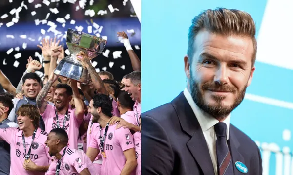 This is what David Beckham reaction with Lionel Messi