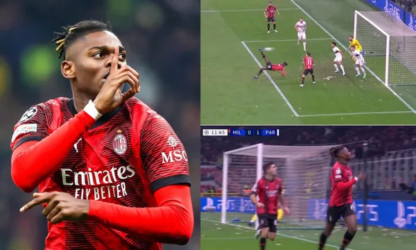 This was Rafael Leao's spectacular goal to tie the match between Milan and PSG