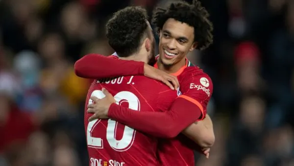 Trent and Diogo. Photo. Liverpool Echo