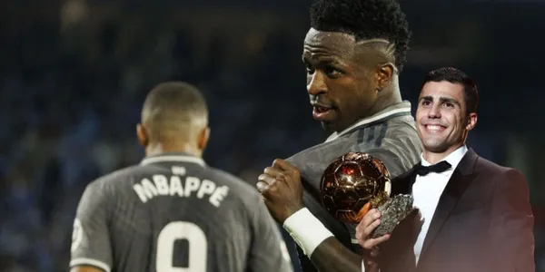 Vini y Mbappé con el Real Madrid y Rodri con el balón de oro/FOTO: LaLiga