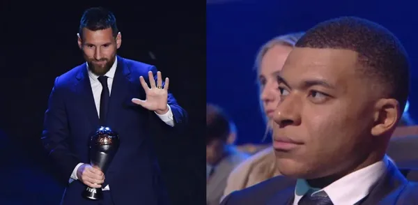 We all knew Messi was winning The Best player award, however it was still interesting to see Mbappe's reaction.