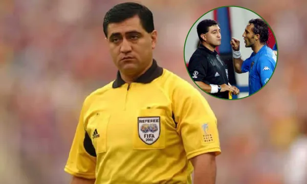 What happened to the referee who whistled in the 2002 World Cup in favor of Korea?